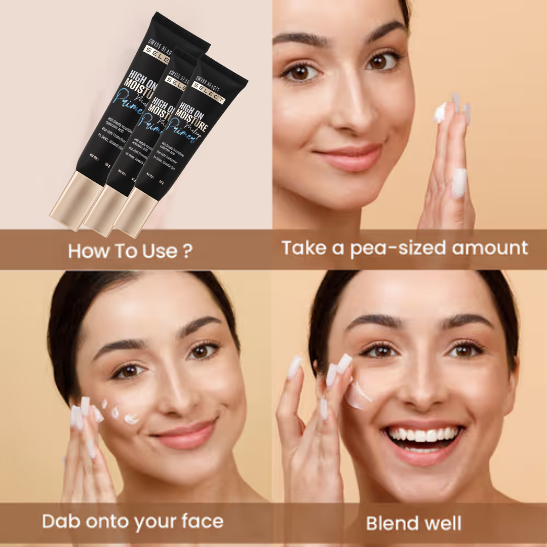 Swiss Beauty Select High On Moisture Makeup Primer – Hydration + Blue Light Protection