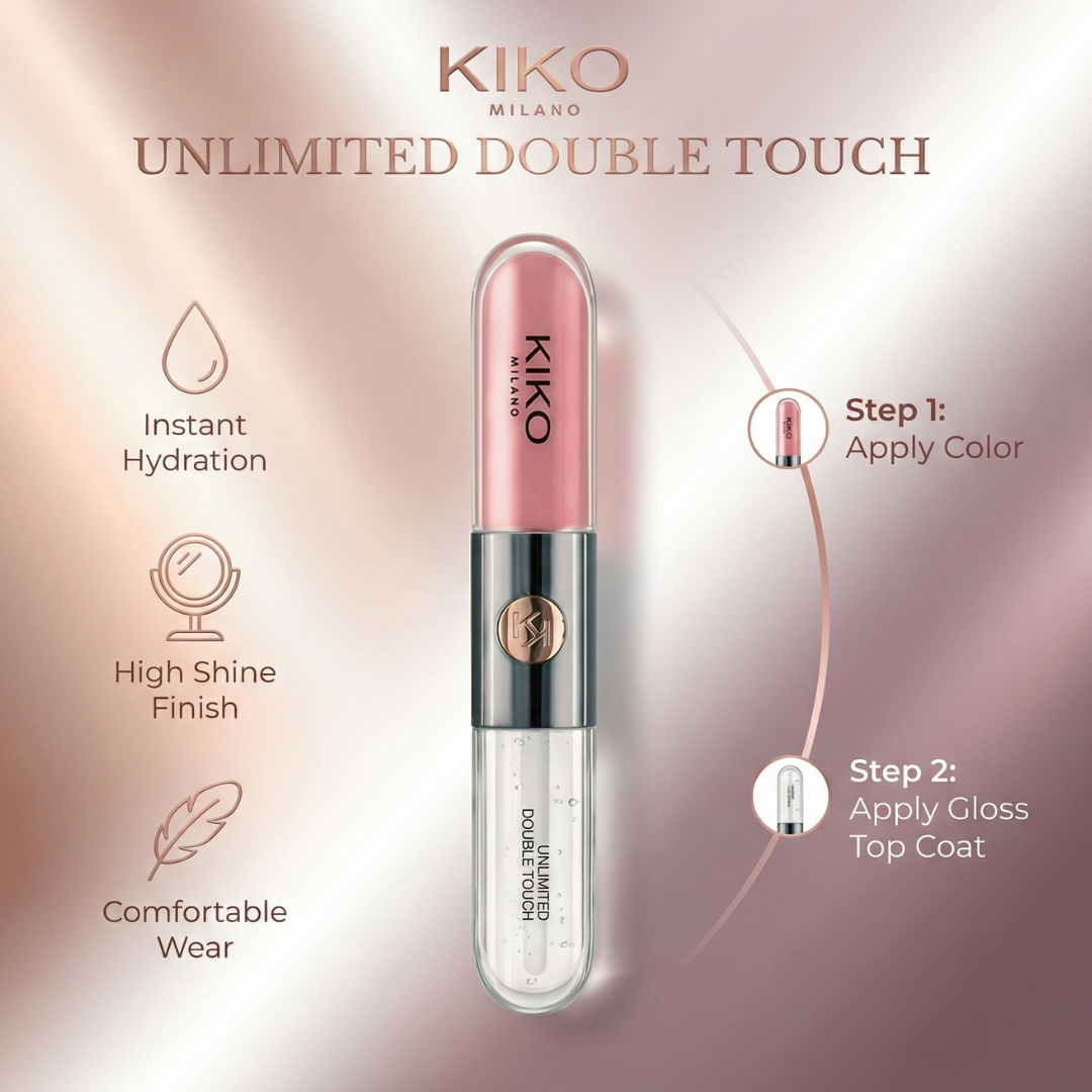 KIKO Milano 2-in-1 Lip Cream & Gloss (Set of 3) – Hydrate, Color & Plump in One