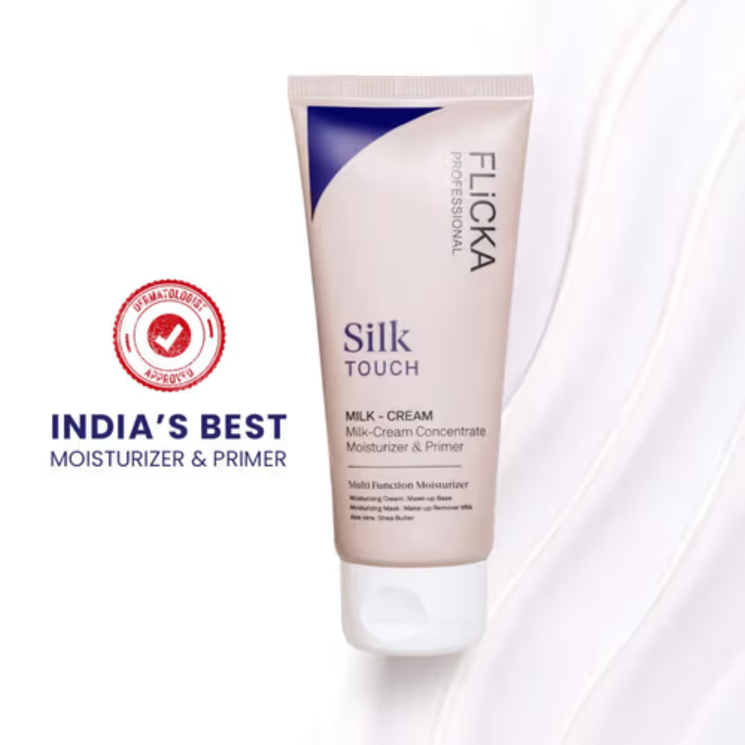 Flicka 3-in-1 Silk Touch Primer For Flawless makeup base – Hydrate, Blur pores & Perfect glowy base